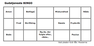 Gudstjeneste BINGO
